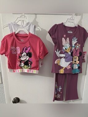Disney Girls Minnie & Daisy Two-Piece & 3- Piece Sets in Pink and Purple